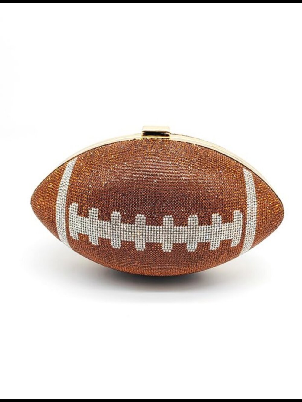 Rhinestone Football Shape Evening Clutch Detachable Chain Women